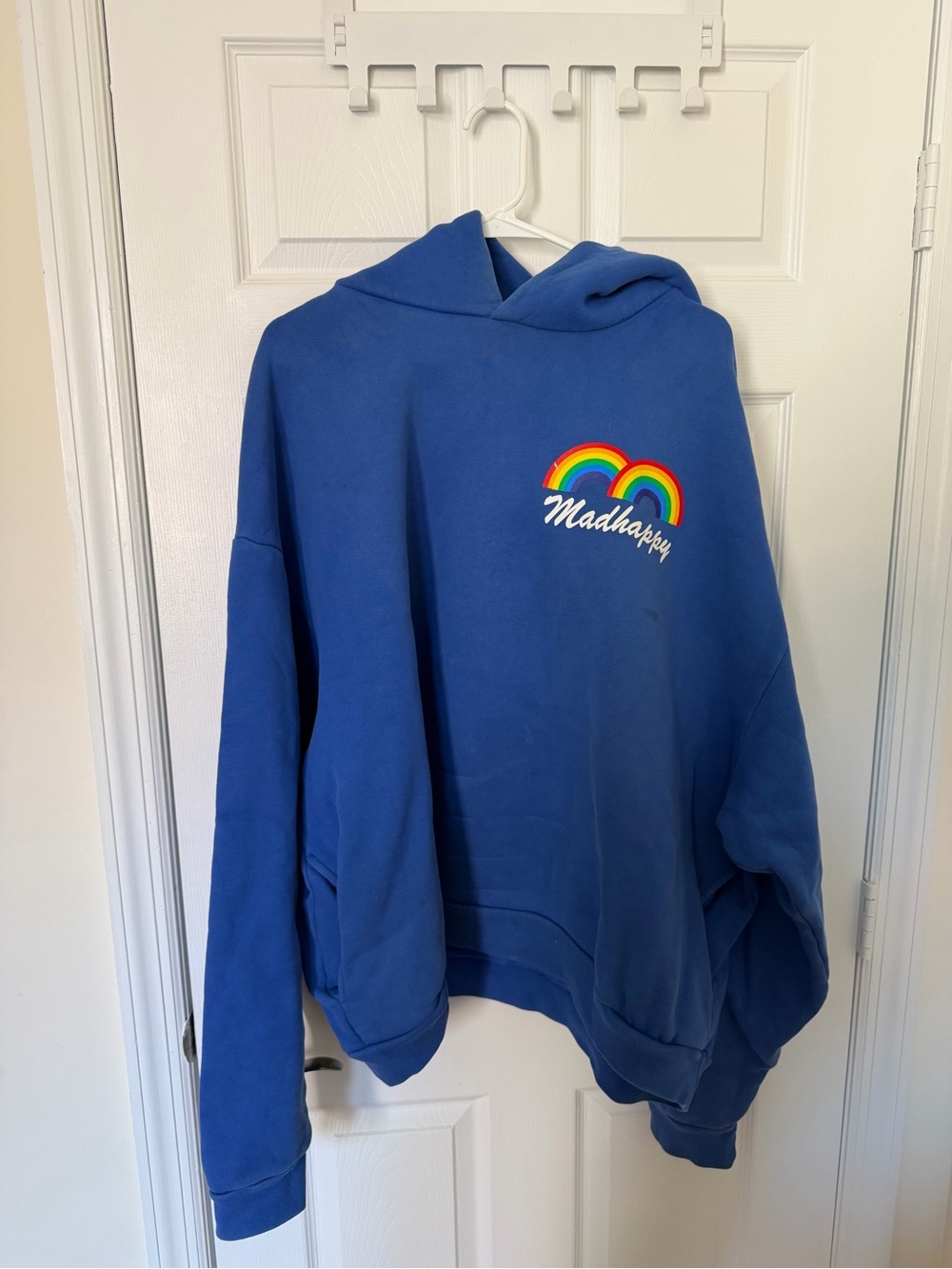 Madhappy Royal Blue Hoodie with Rainbow Logo